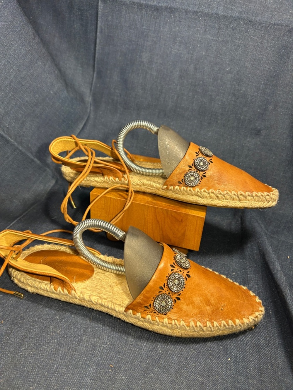 NWOT Belle by Sigerson Morrison leather flat espadrilles 5 - Picture 2 of 11